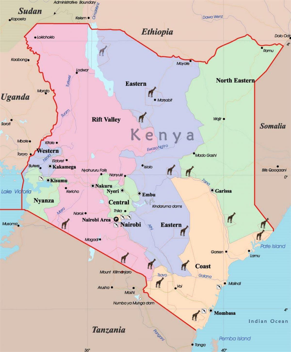 mare hartă din Kenya