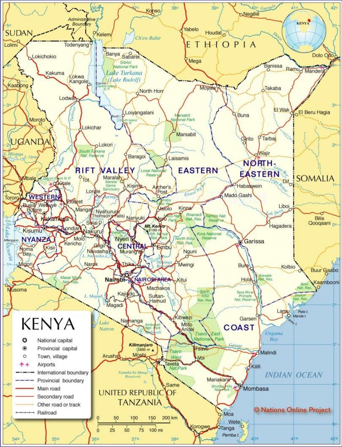 harta internațională Kenya