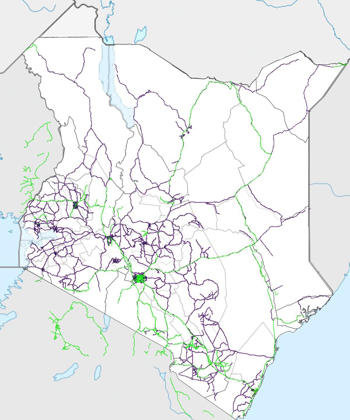 harta Kenya de cale ferată