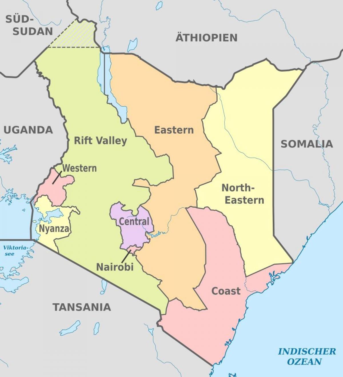 Kenya administrative hartă