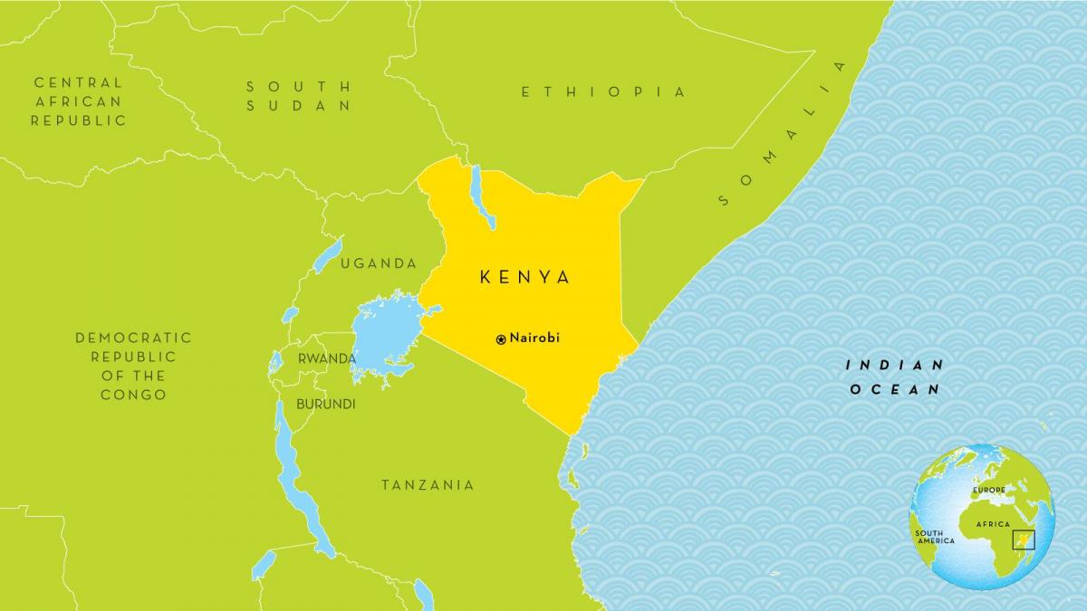 harta Kenya și în țările din jur