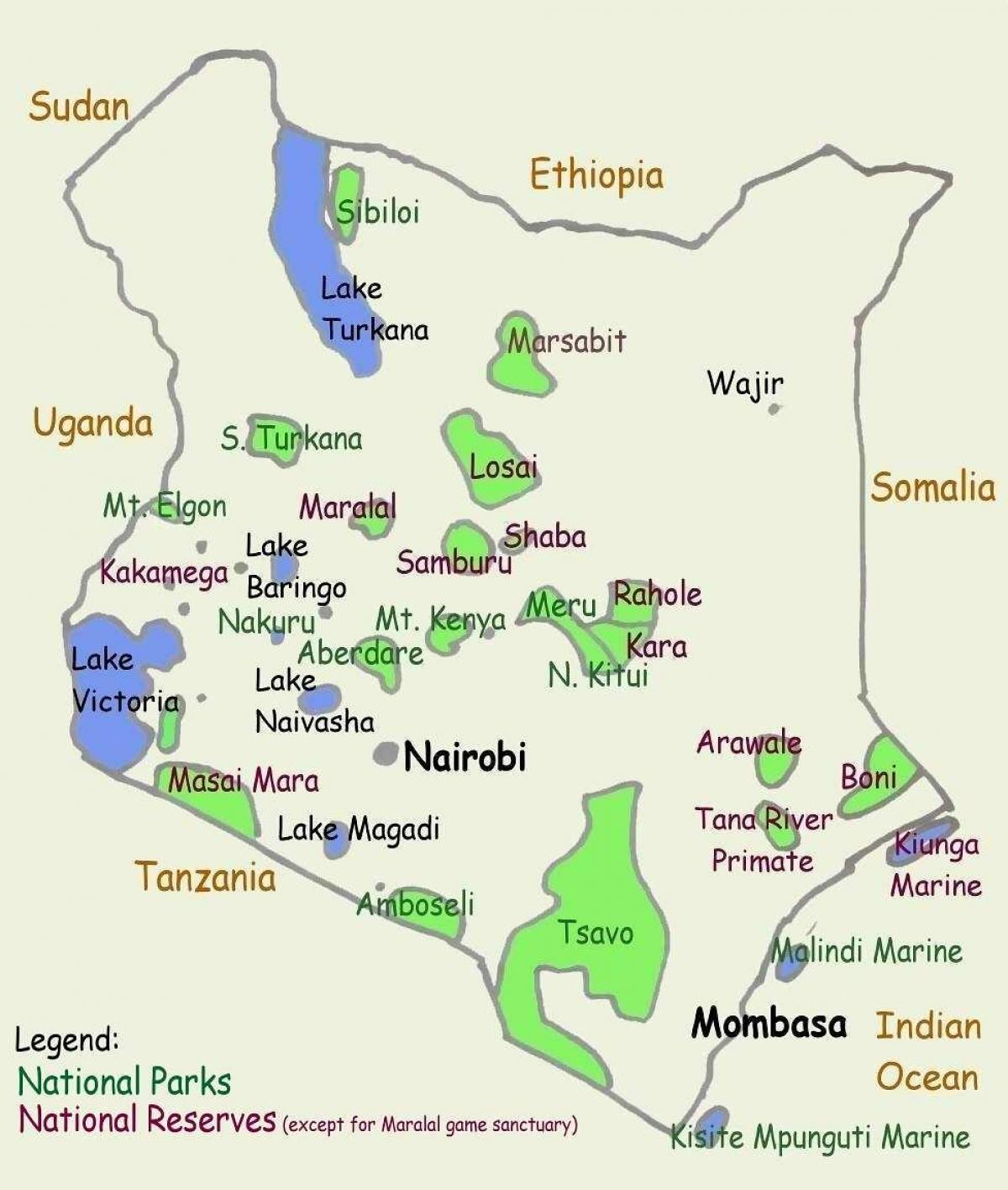 harta de lacuri din Kenya