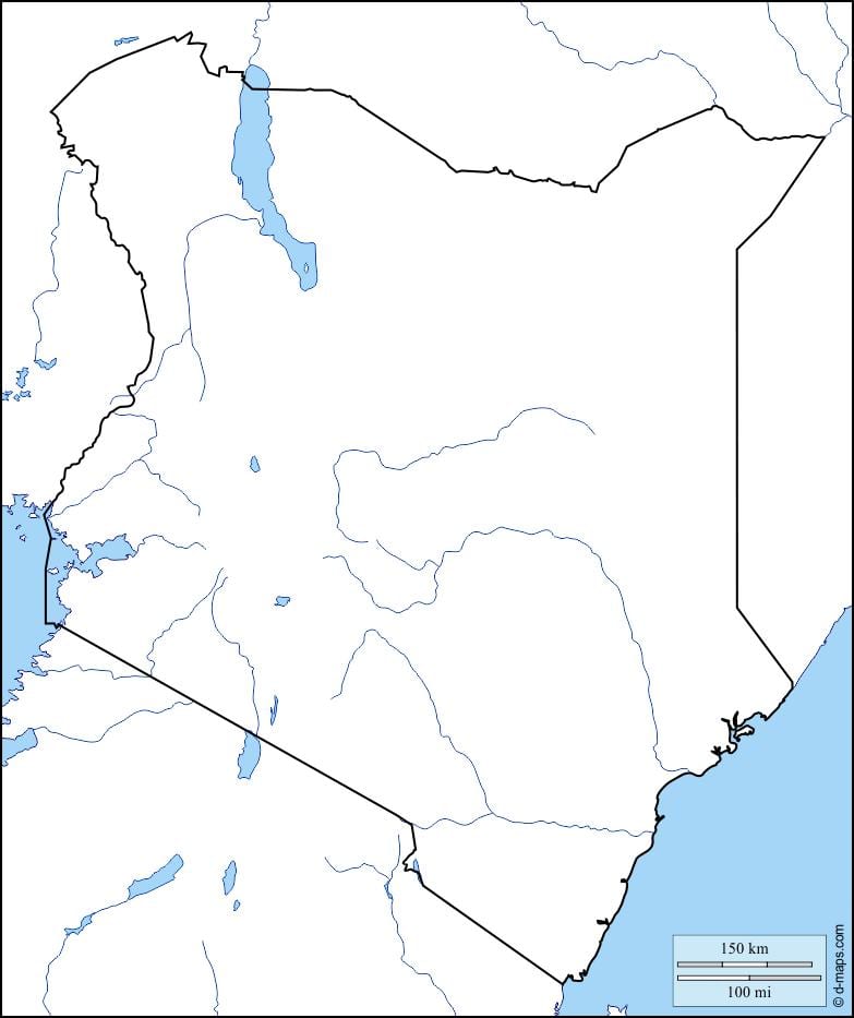 harta hartă goală din Kenya