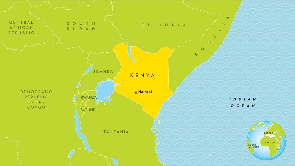 harta Kenya și în țările din jur