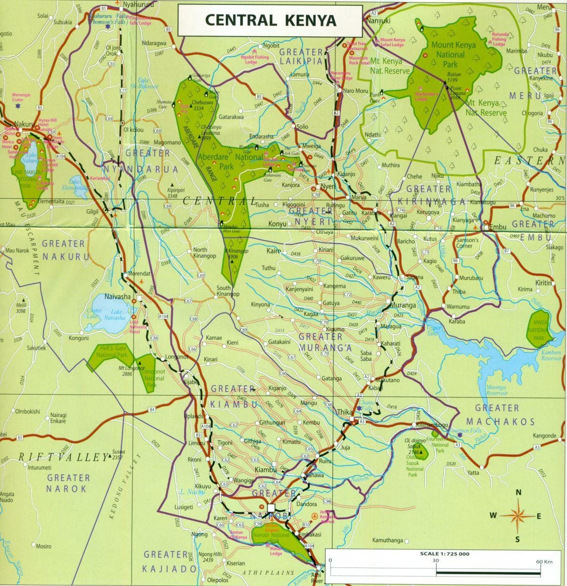 harta Kenya centrală
