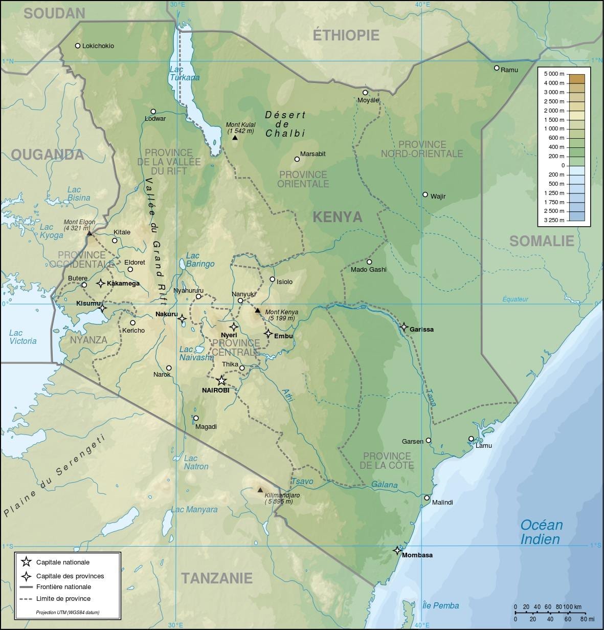 Kenya hartă în relief