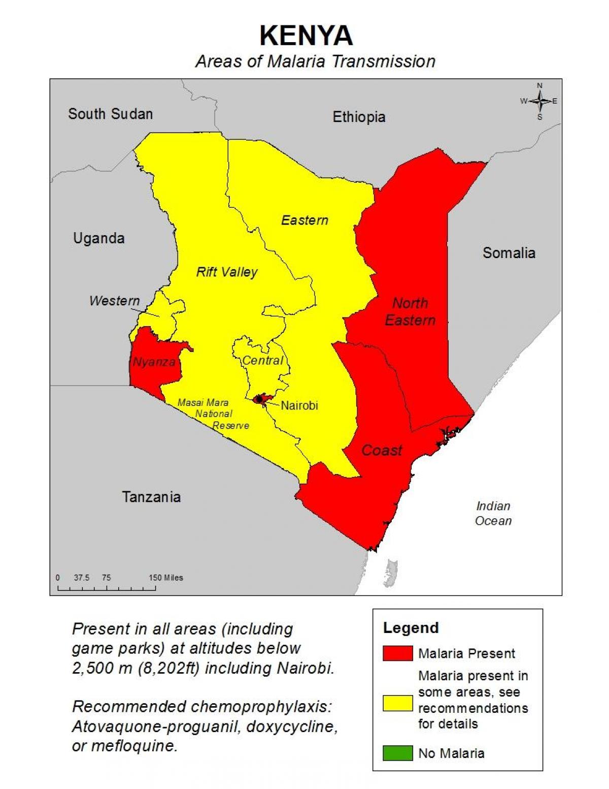 harta Kenya malarie