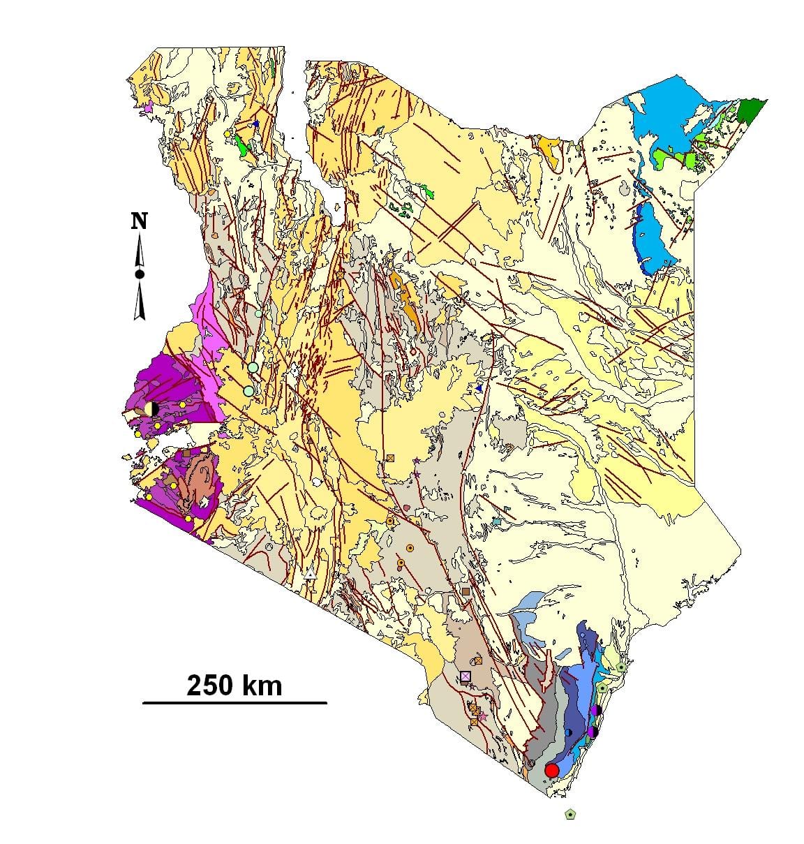 harta Kenya resurse minerale