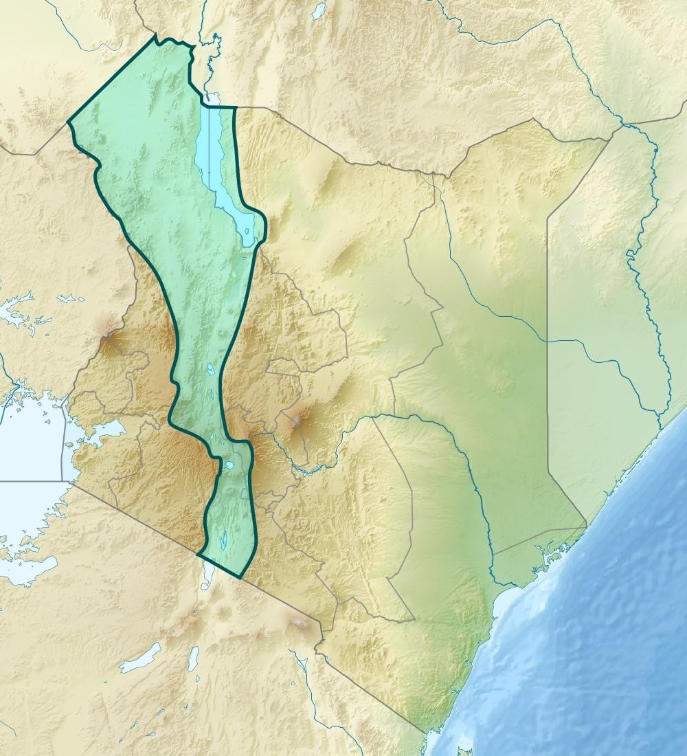 harta rift valley din Kenya