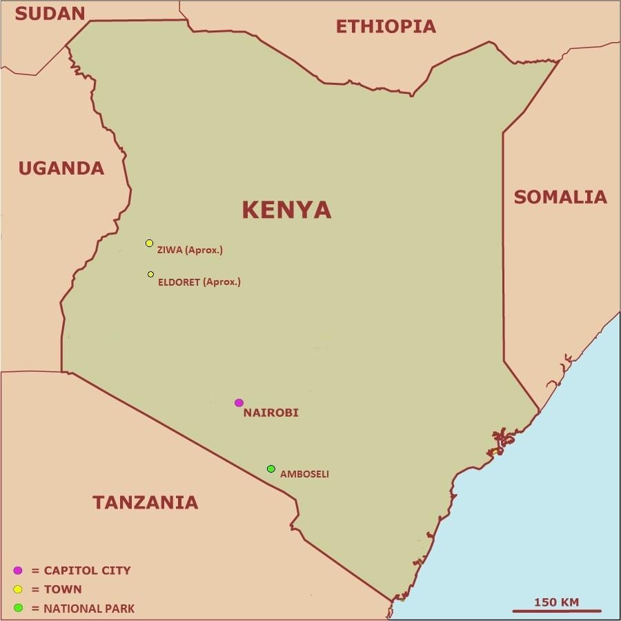 harta de simplu hartă din Kenya