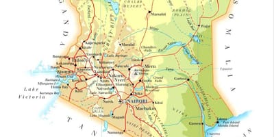 Kenya caracteristici fizice hartă