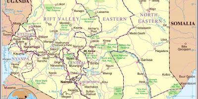 Kenya rutiere hartă detaliată