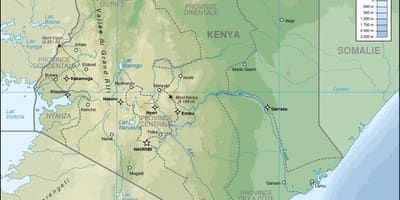 Kenya hartă în relief
