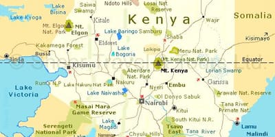 Kenya atracții turistice hartă