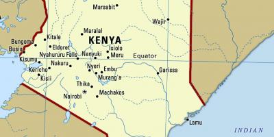 Harta Kenya cu orașe