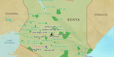 Harta Kenya parcuri naționale și rezervații