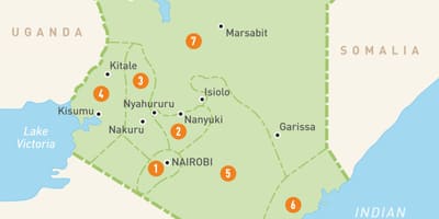 Harta Kenya regiuni