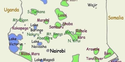 Harta de lacuri din Kenya