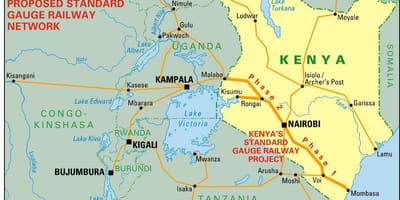 Kenya standard de cale ferată cu ecartament hartă